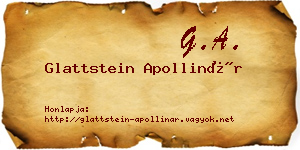 Glattstein Apollinár névjegykártya